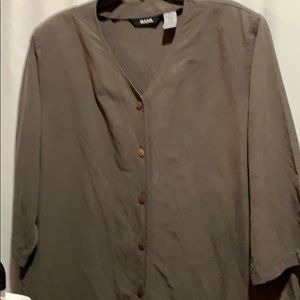 ALIA BLOUSE DEEP OLIVE SZ XL SHOULDER PADS